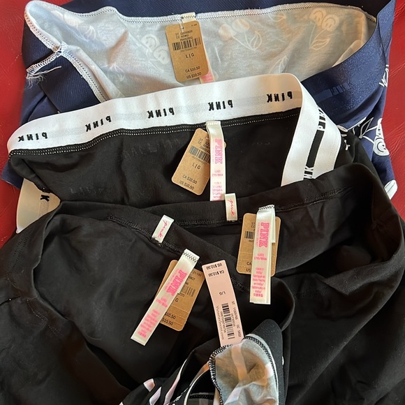 Pink cotton logo Boyshort panties 5 piece size large - Picture 6 of 8